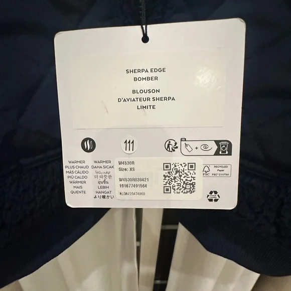 ALO Yoga NWT Women's Edge BomberJacket in Navy - Picture 7 of 13